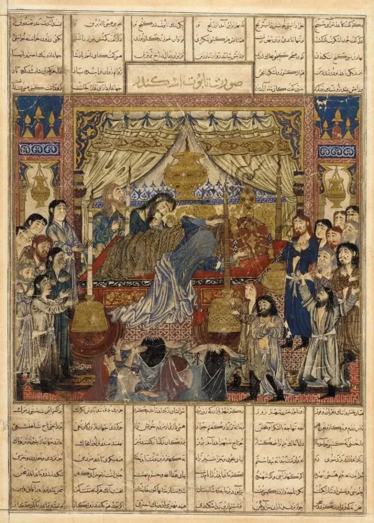 صحنه زاری و مویه برای مرگ اسکندر